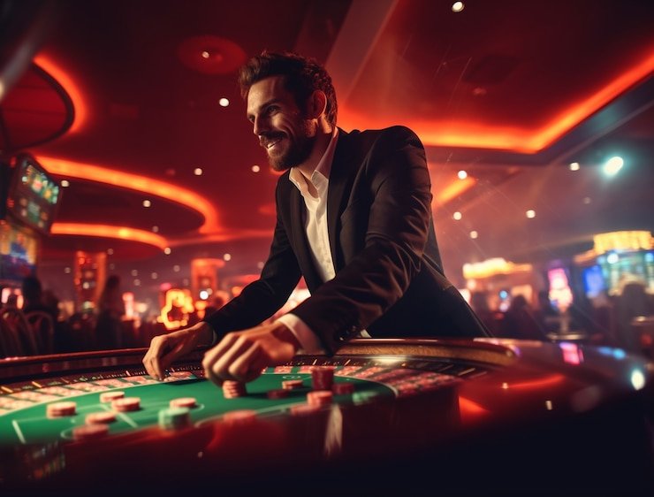 Bangladesh city gaming scene with neon mobile entertainment panels
